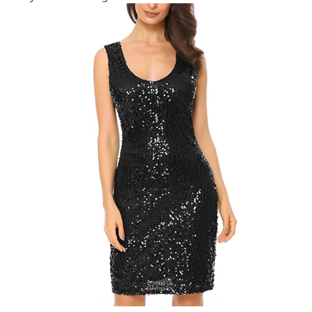 Women's Sequin Dress V-Neck Mini Party Dresses